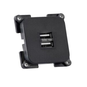 C-Line Twin USB Socket - 1 Amp & 2.1 Amp - Black