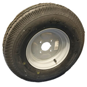 MP2166 500×10″ 6 Ply 4 Stud 4″ PCD Silver trailer wheel & Tyre