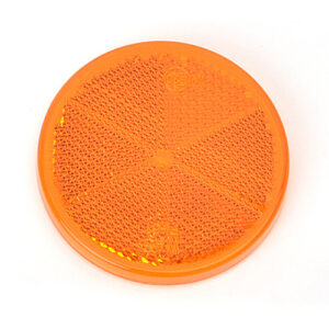 WAS Round Amber Reflector Self Adhesive