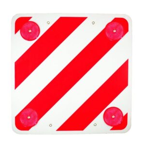 PVC Hazard Sign 50x50cm with Reflectors Europe