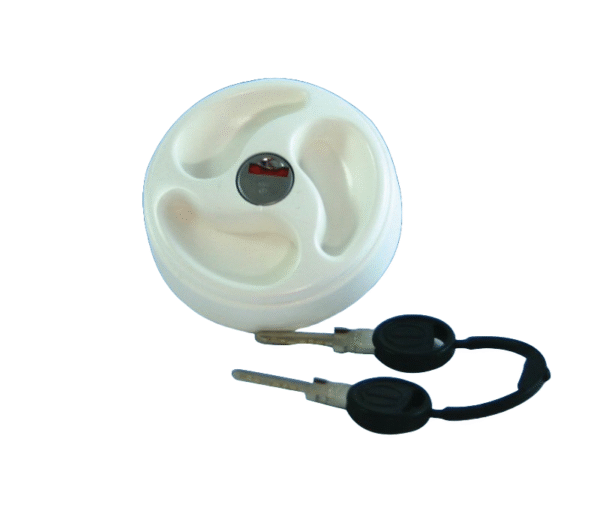WHITE Filler Cap Vented c/w Barrel and Keys