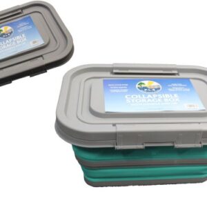 Aqua/Grey - Collapsible Storage Box with Handle