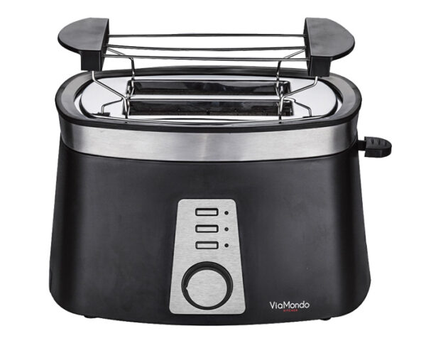 Via Mondo Black 240V / 920W toaster - low wattage