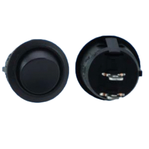 Black Circular Momentary Rocker Switch