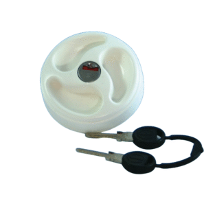 WHITE Filler Cap Vented c/w Barrel and Keys