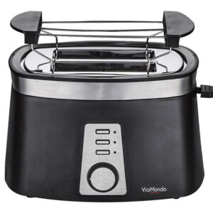 Via Mondo Black 240V / 920W toaster - low wattage