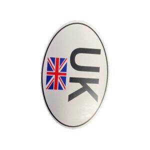 Small Oval UK and Union Jack Sticker - 100 x 65mm