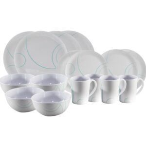 'Swirl' 16 Piece Melamine Dining Set