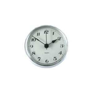 Caravan Clock, 72mm Round, Silver