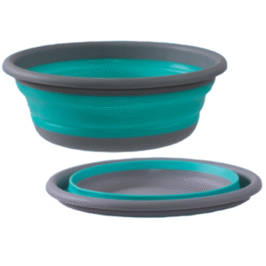 Collapsible Wash Basin 32cm - Aqua/Grey