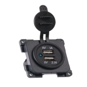 GREY C Line Twin USB Socket 5v 1a and 2.1 amp