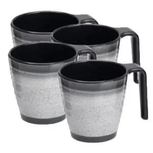 GRANITE GREY STACKING MUGS (4)
