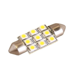 S8.5 Festoon 9 LED Warm White 12 Volt Bulb