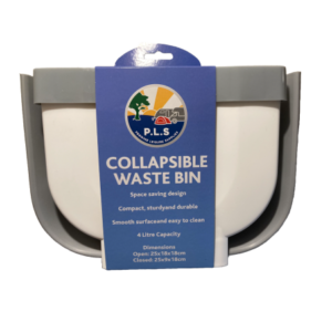 White Grey Collapsible Waste Bin Small 18cm