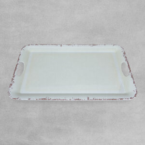 Old english cream melamine outdoor dinner tray